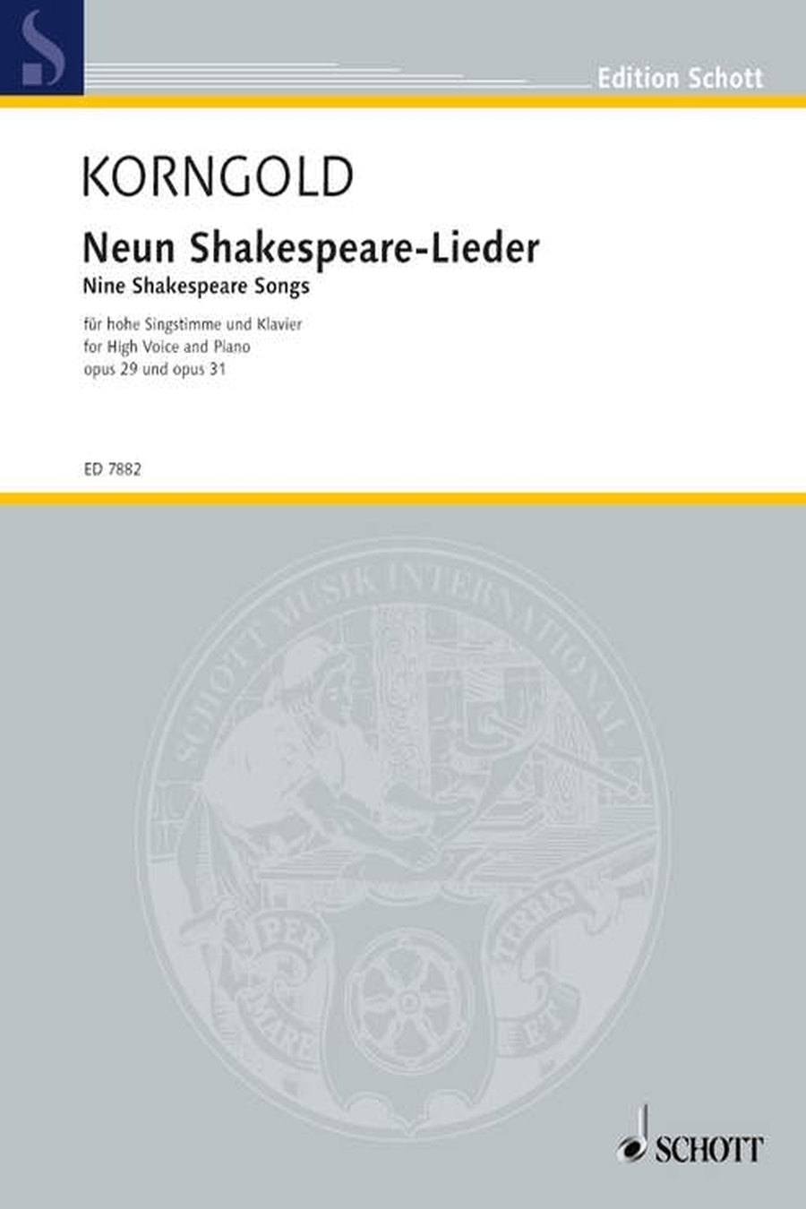 9 Shakespeare Songs, Op. 29 and 31 Voice Solo scores gallery preview page 1