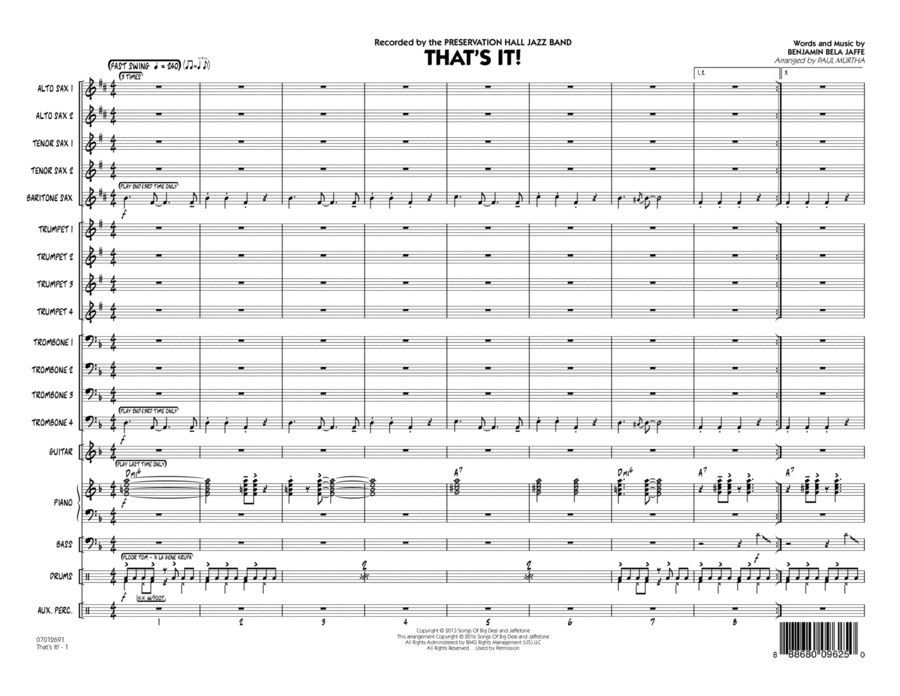 That's It! - Conductor Score (Full Score)