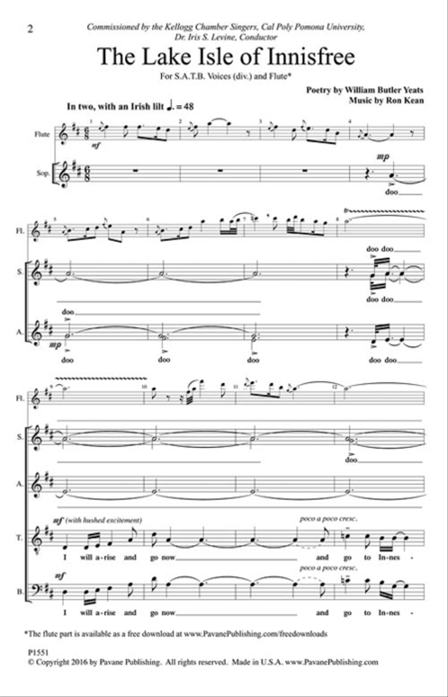 The Lake Isle of Innisfree 4-Part scores gallery preview page 2