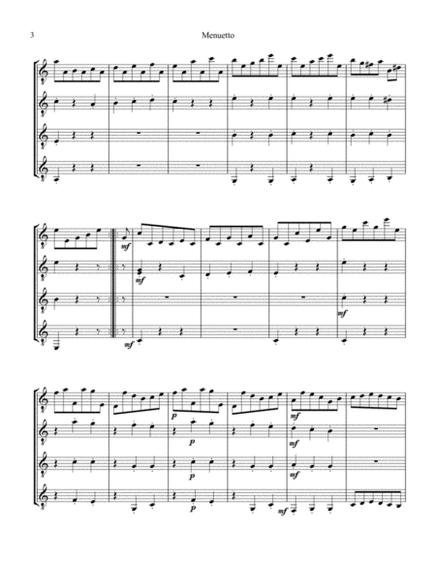 Menuetto from string quartet No. 8 for guitar quartet image number null