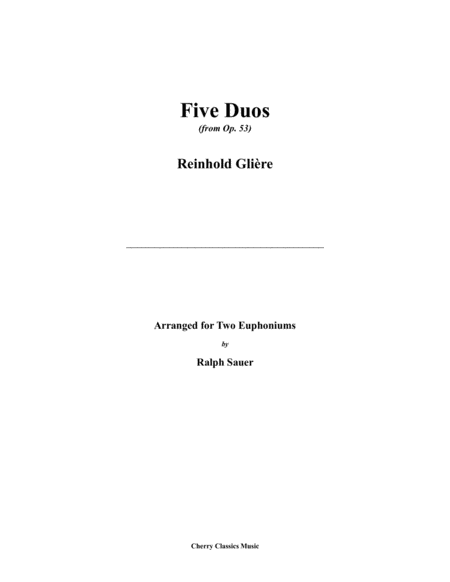 Five Duos from Op. 53 for Two Euphoniums
