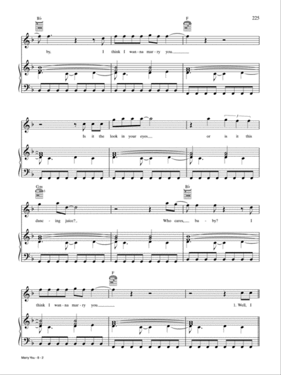 Marry You Piano, Vocal, Guitar scores gallery preview page 2