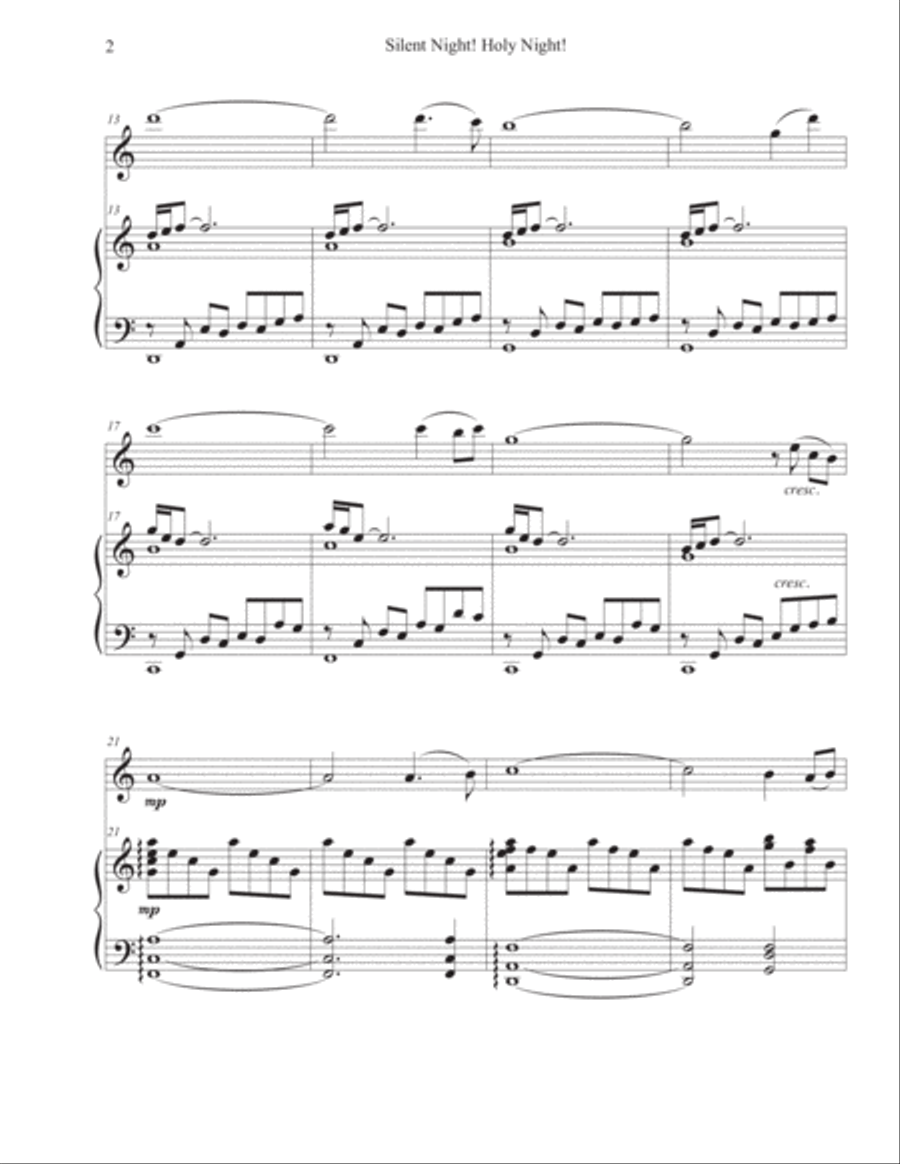 Silent Night! Holy Night! (Violin-Piano) Violin Solo scores gallery preview page 2