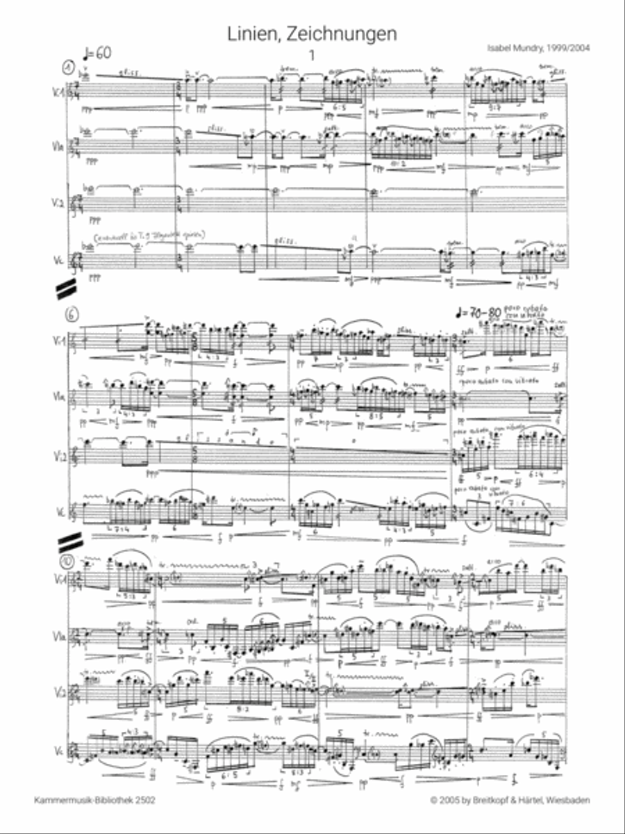 Linien, Zeichnungen String Quartet scores gallery preview page 2