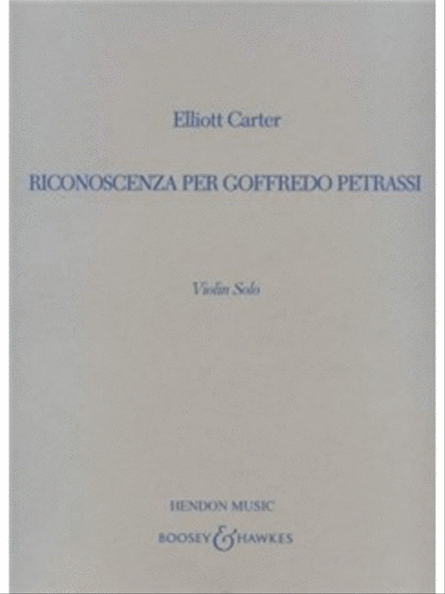 Riconoscenza per Goffredo Petrassi Violin Solo scores gallery preview page 1