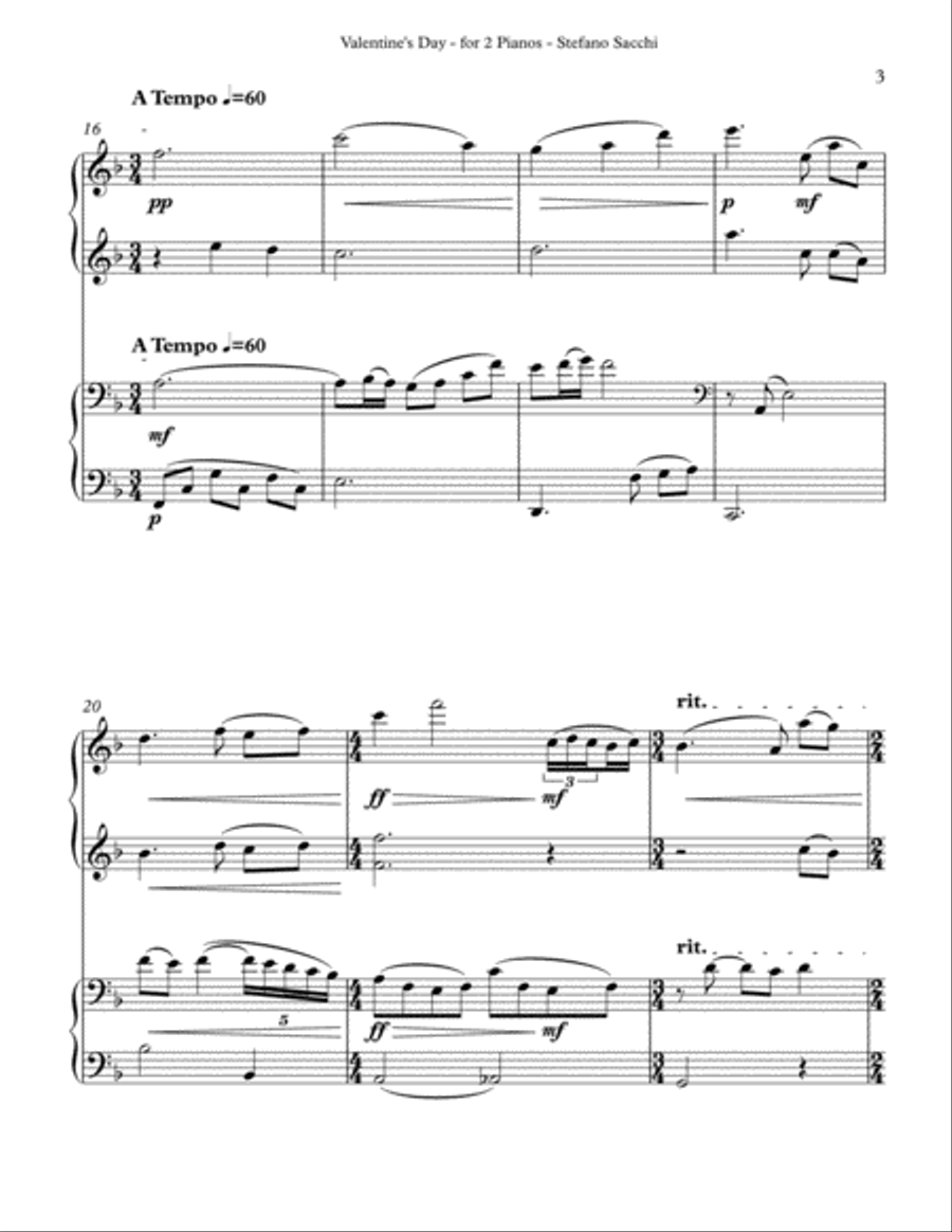 Valentine's Day - for Piano Four-Hands Piano Duet scores gallery preview page 3