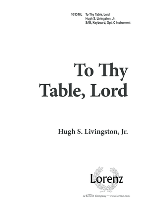 To Thy Table, Lord