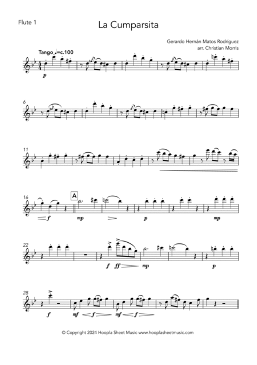 La Cumparsita Flute Trio scores gallery preview page 5