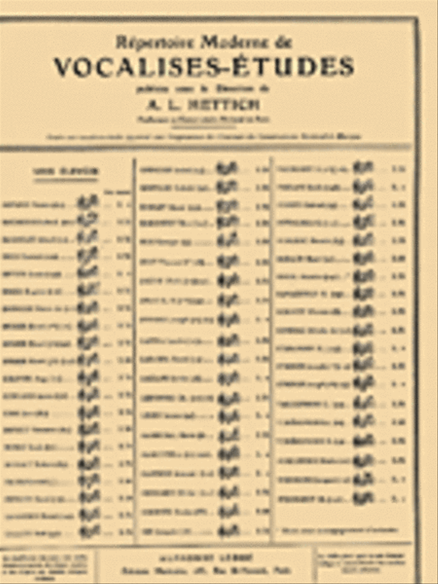 Repertoire Moderne de Vocalises-Etudes