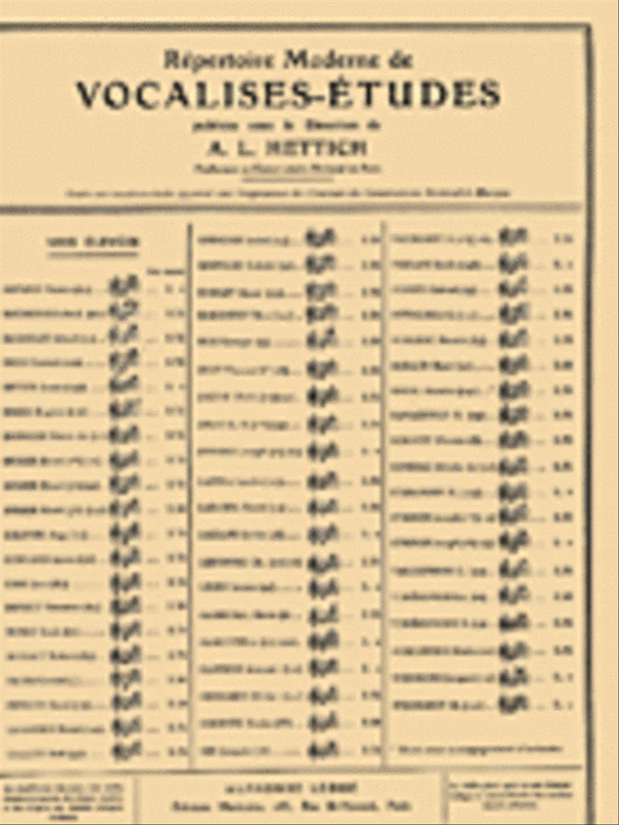 Repertoire Moderne de Vocalises-Etudes Voice scores gallery preview page 1