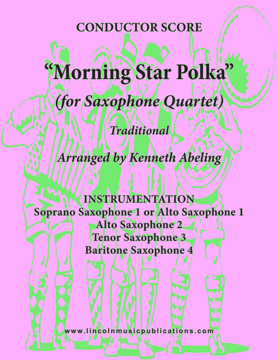 Morning Star Polka (for Saxophone Quartet SATB or AATB) Saxophone Quartet scores gallery preview page 1