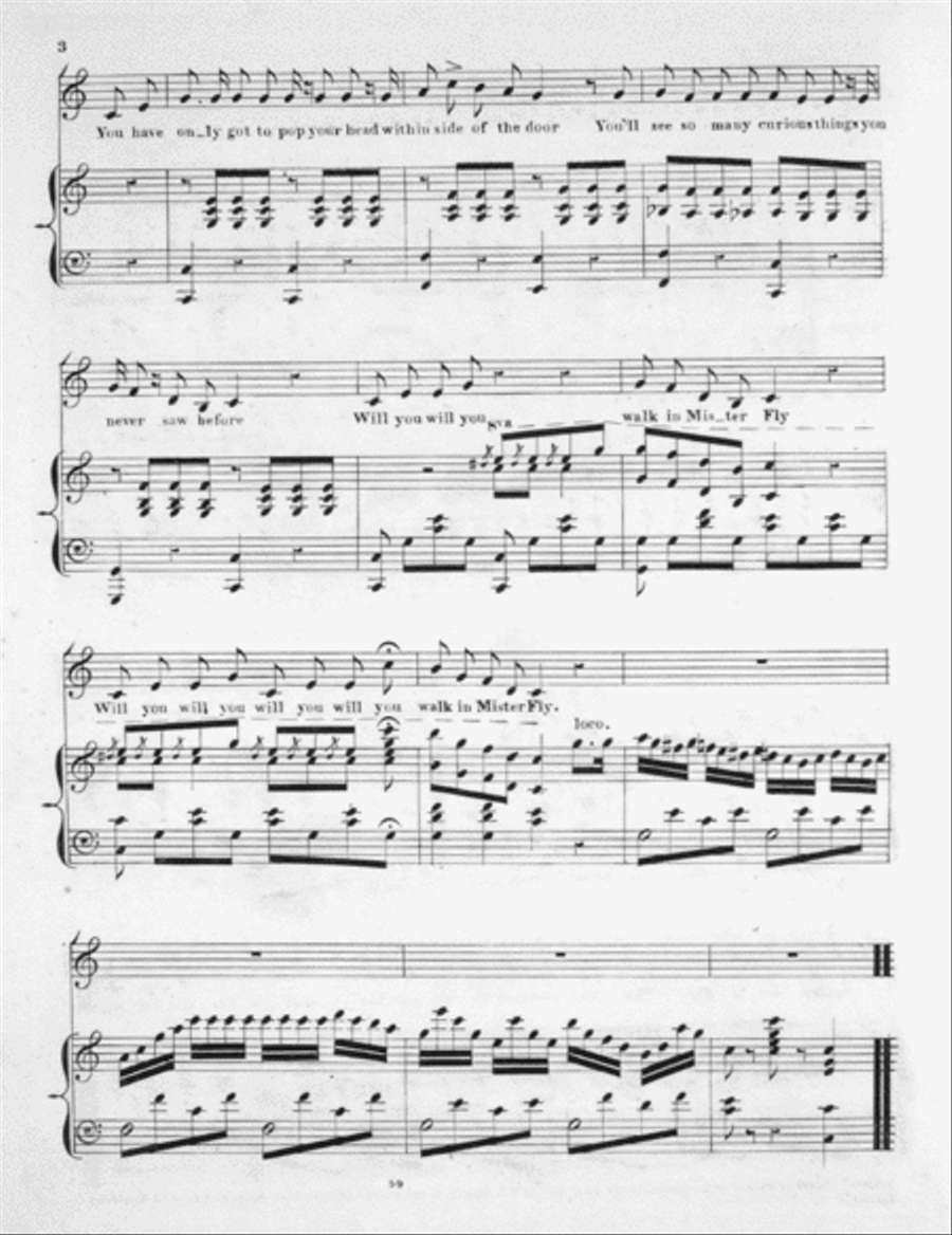 The Spider and the Fly. Comic Song Voice scores gallery preview page 3