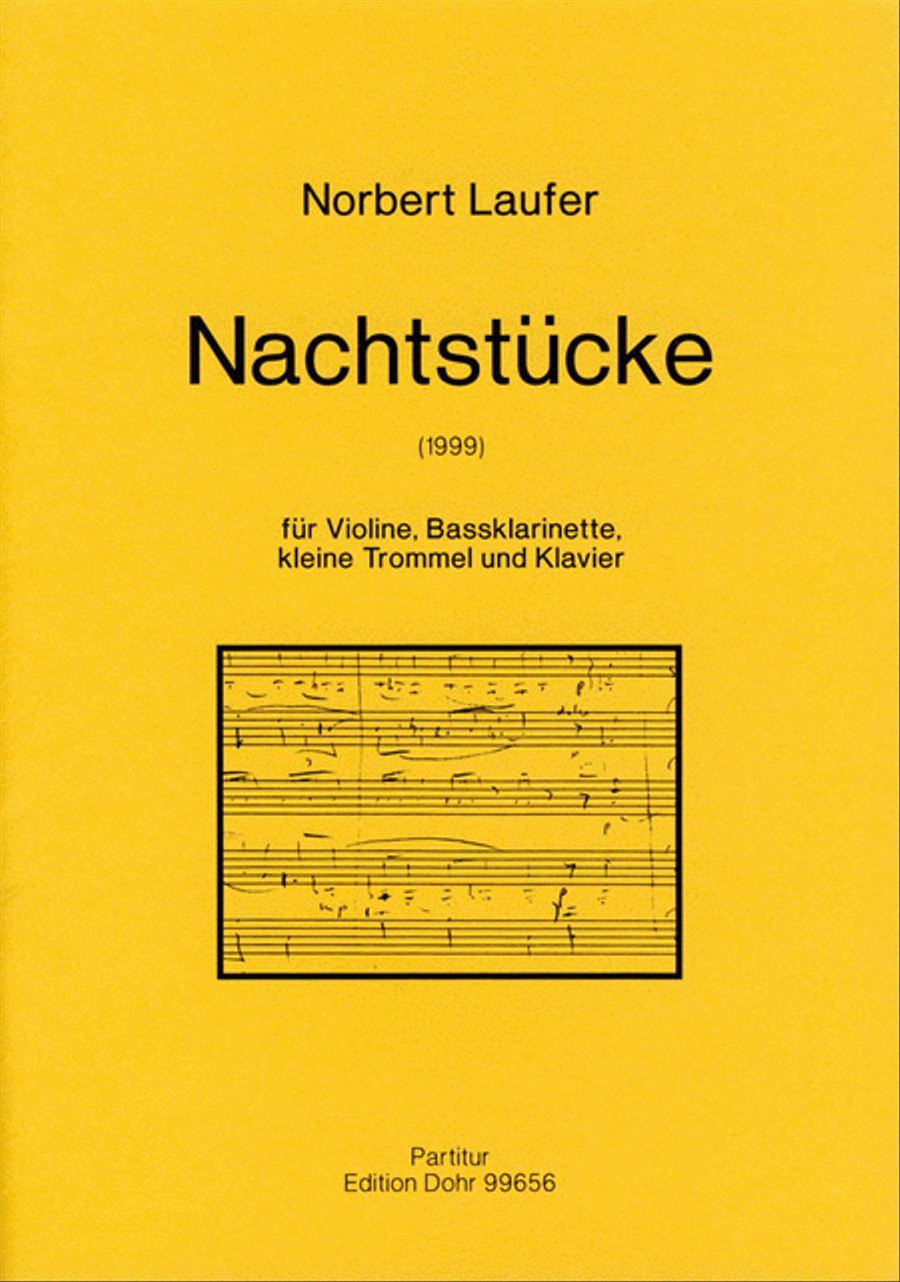 Nachtstücke für Violine, Bassklarinette, kleine Trommel und Klavier (1999) Clarinet scores gallery preview page 1