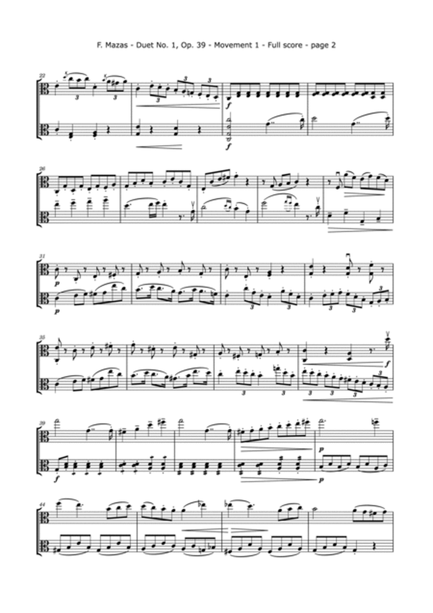 Mazas, F. Duo No. 1, Op. 39 Arranged for Two Violas image number null