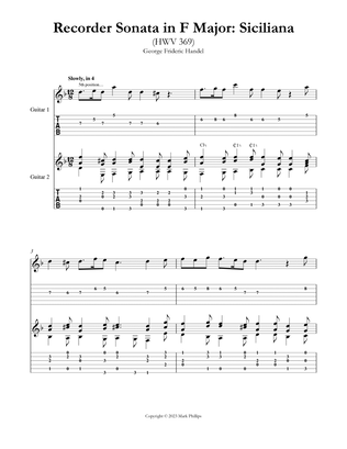Recorder Sonata in F Major: Siciliana (HWV 369)