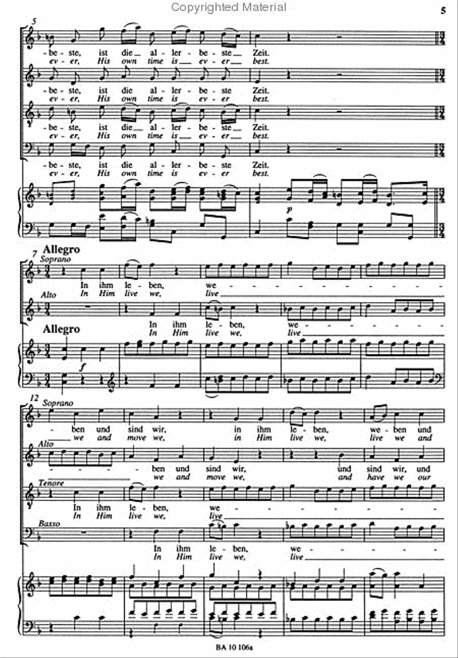 Mighty God, His time is ever best BWV 106 'Actus tragicus' 4-Part scores gallery preview page 5