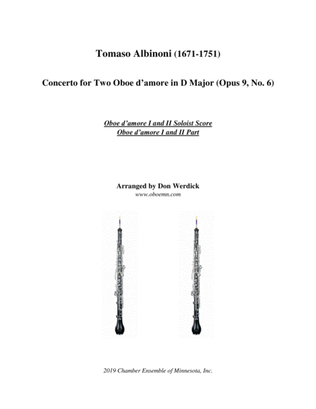 Concerto for Two Oboe d’amore in D Major, Op. 9 No. 6