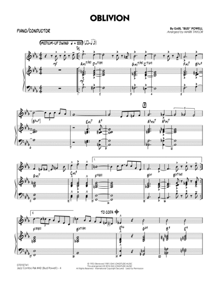 Jazz Combo Pak #42 (Bud Powell) - Piano/Conductor