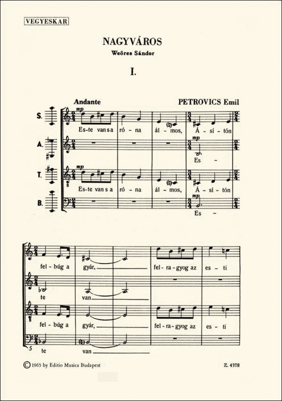 Nagyváros Nagyváros A Cappella scores gallery preview page 1