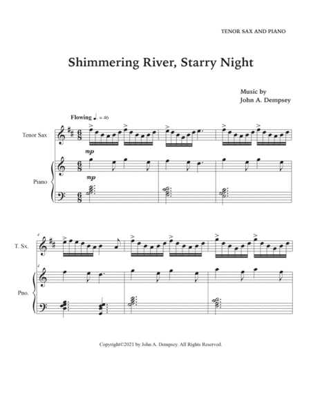 Shimmering River, Starry Night (Tenor Sax and Piano) image number null