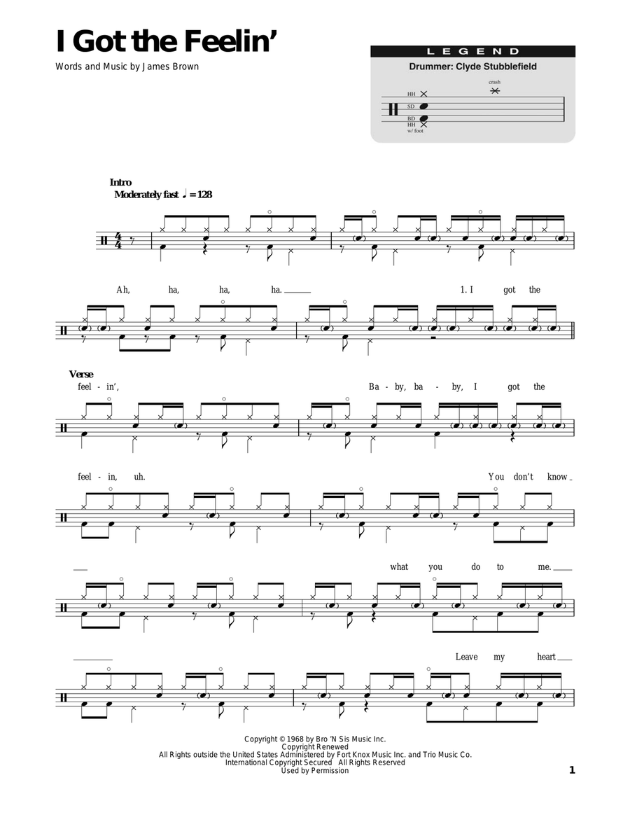 I Got The Feelin' Drum Set scores gallery preview page 1