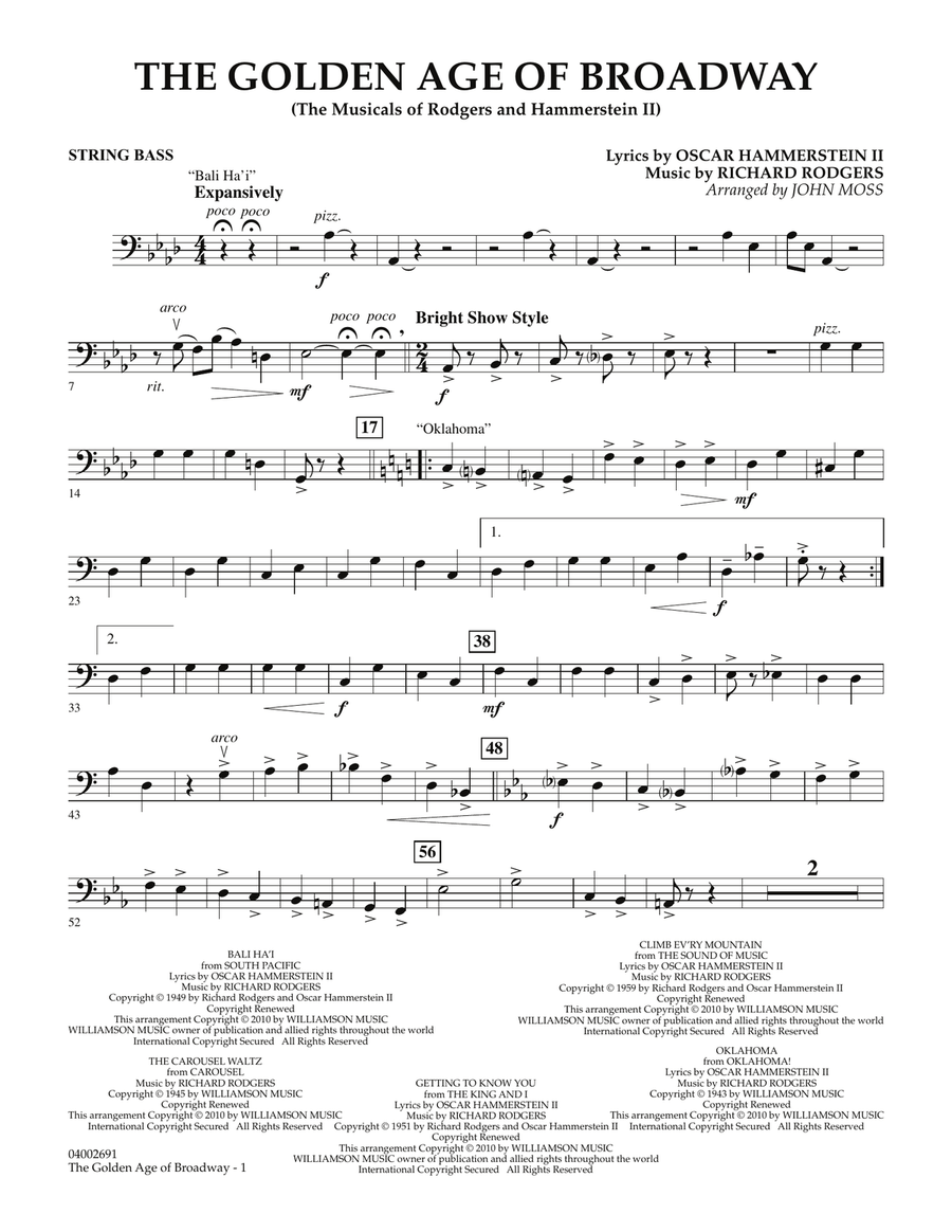 The Golden Age Of Broadway - String Bass Concert Band scores gallery preview page 1
