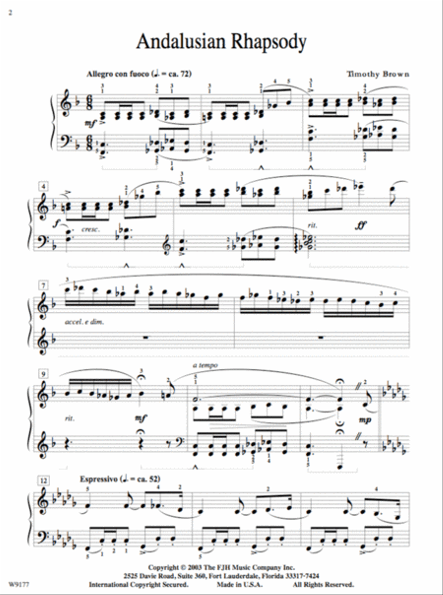 Andalusian Rhapsody Andalusian Rhapsody Piano Solo scores gallery preview page 2