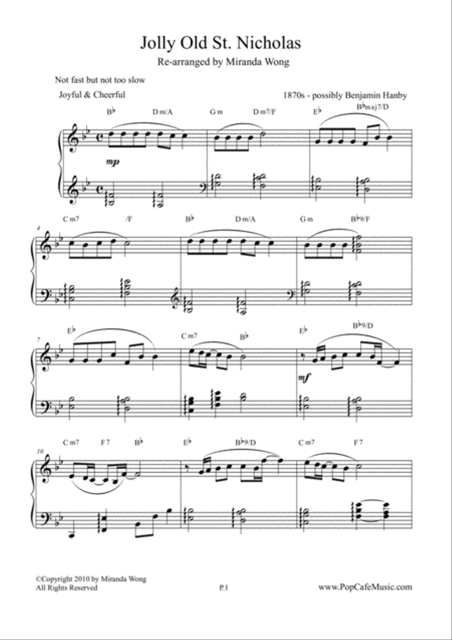 Jolly Old St. Nicholas - Romantic Christmas Piano Music Piano Solo scores gallery preview page 2