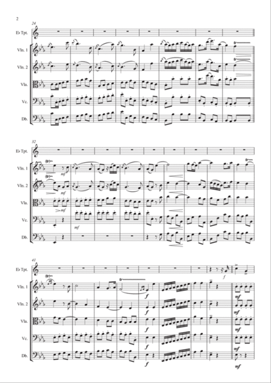 Neruda Trumpet Concerto in Eb Chamber Orchestra scores gallery preview page 3
