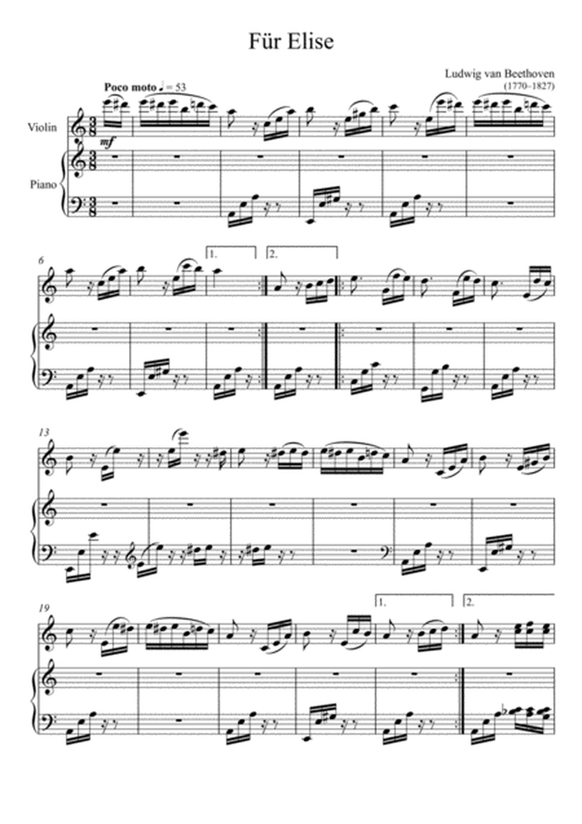 Beethoven - Für Elise (Violin Solo) image number null