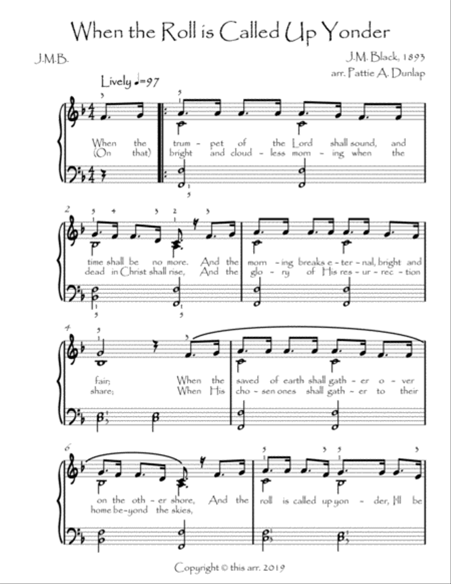 When the Roll Is Called Up Yonder Voice scores gallery preview page 1