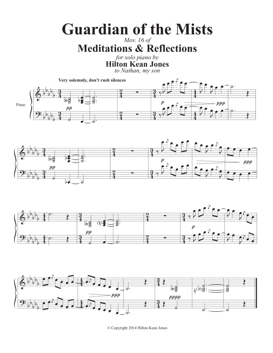 Guardian of the Mists Piano Solo scores gallery preview page 1