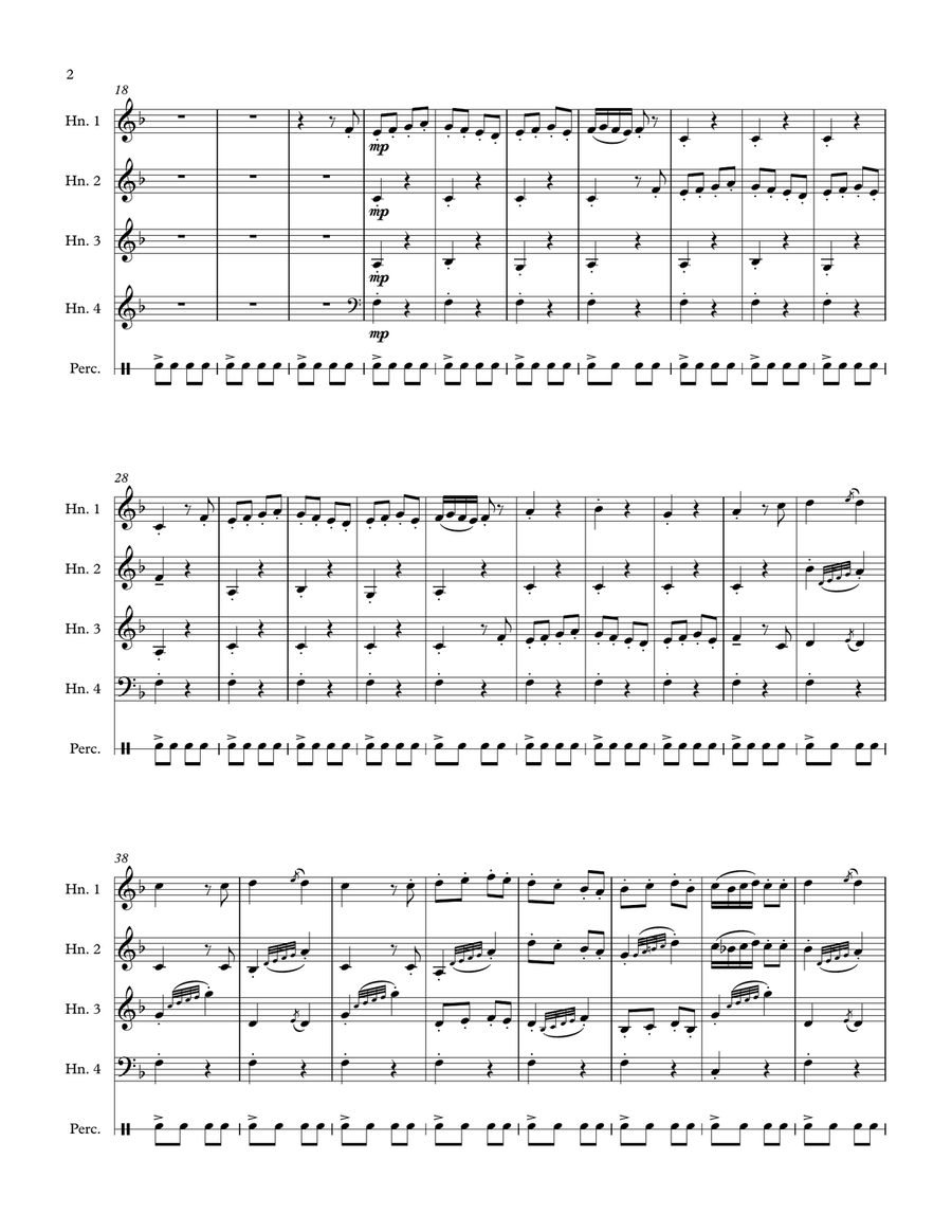 Farandole from "L'Arlesienne" for horn quartet (with substitutions) image number null