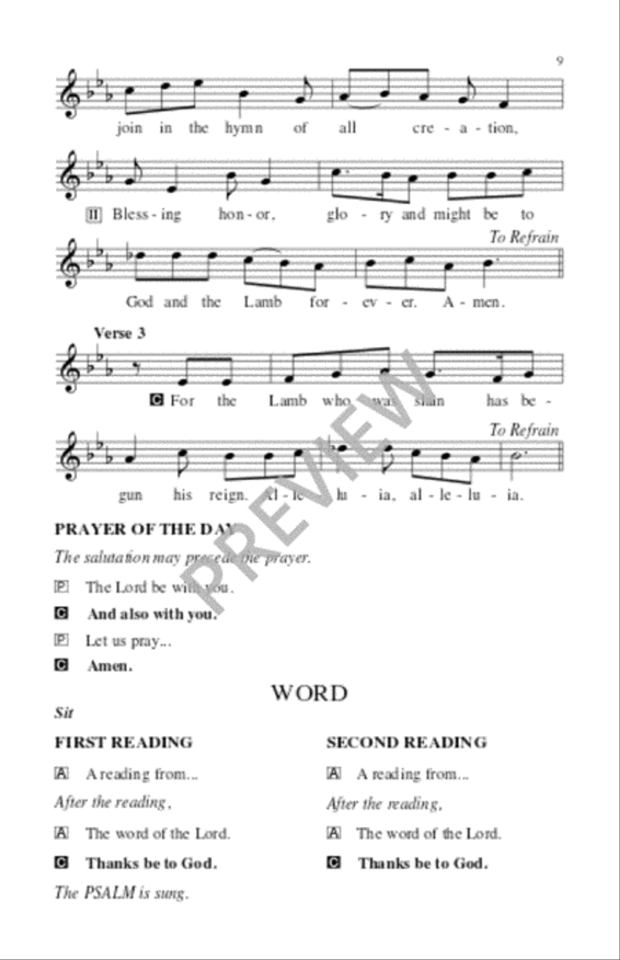 Tree of Life Setting, Holy Communion - Assembly edition Unison Choir scores gallery preview page 10