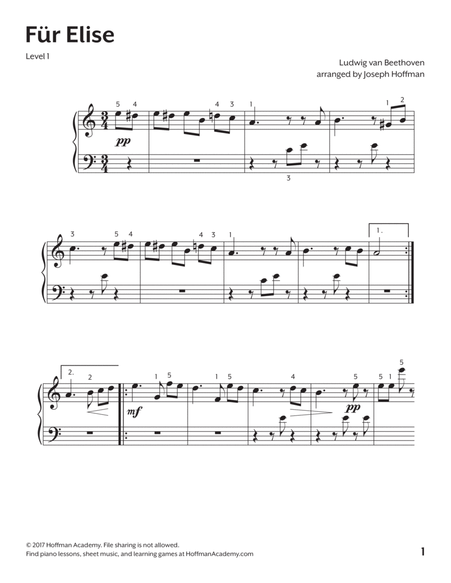 Fur elise simply hot sale piano