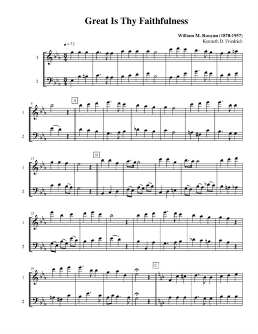 Ten Selected Hymns for the Performing Duet, Vol. 3 - violin and cello String Duet scores gallery preview page 5