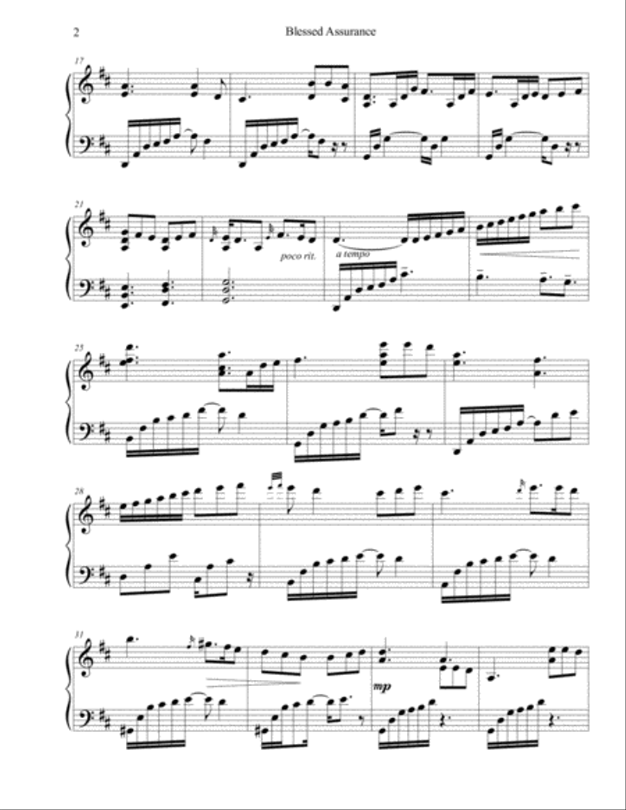 Blessed Assurance Piano Solo scores gallery preview page 2