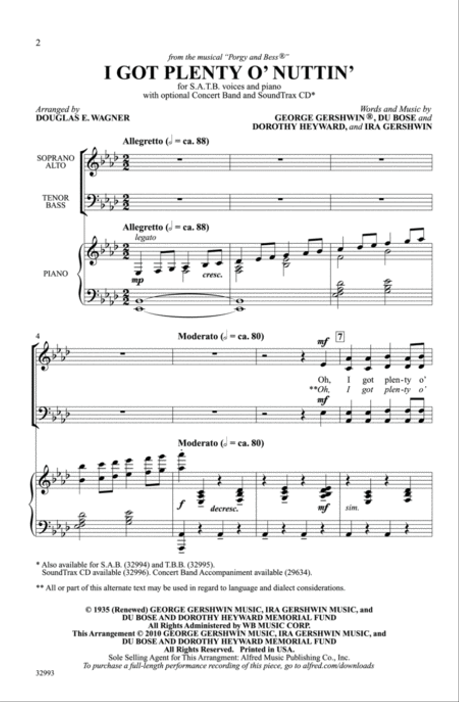 I Got Plenty o' Nuttin' 4-Part scores gallery preview page 2