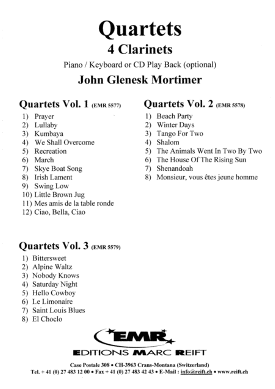 Quartets Volume 1 Quartets Volume 1 Clarinet scores gallery preview page 2