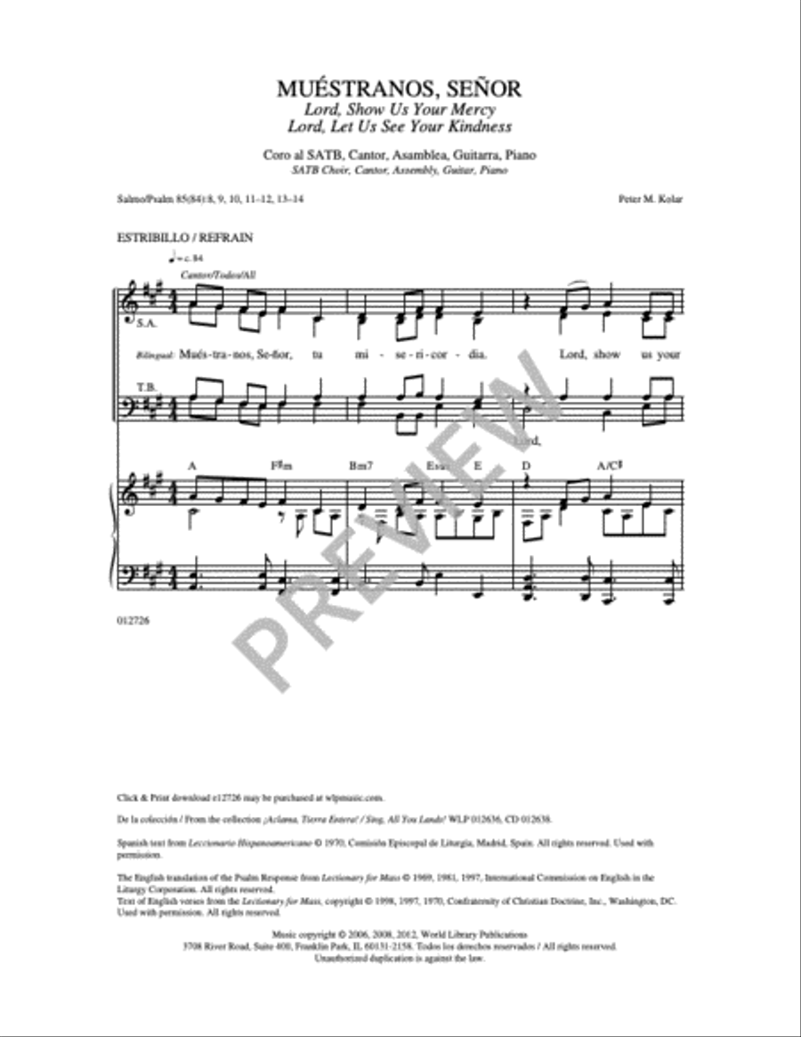 Muéstranos Señor / Lord Show Us Your Mercy 4-Part scores gallery preview page 7