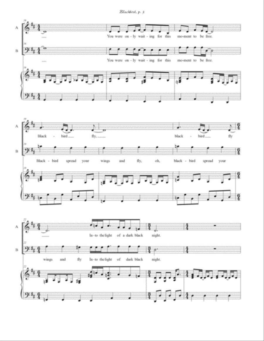 Blackbird Blackbird Alto Voice scores gallery preview page 3