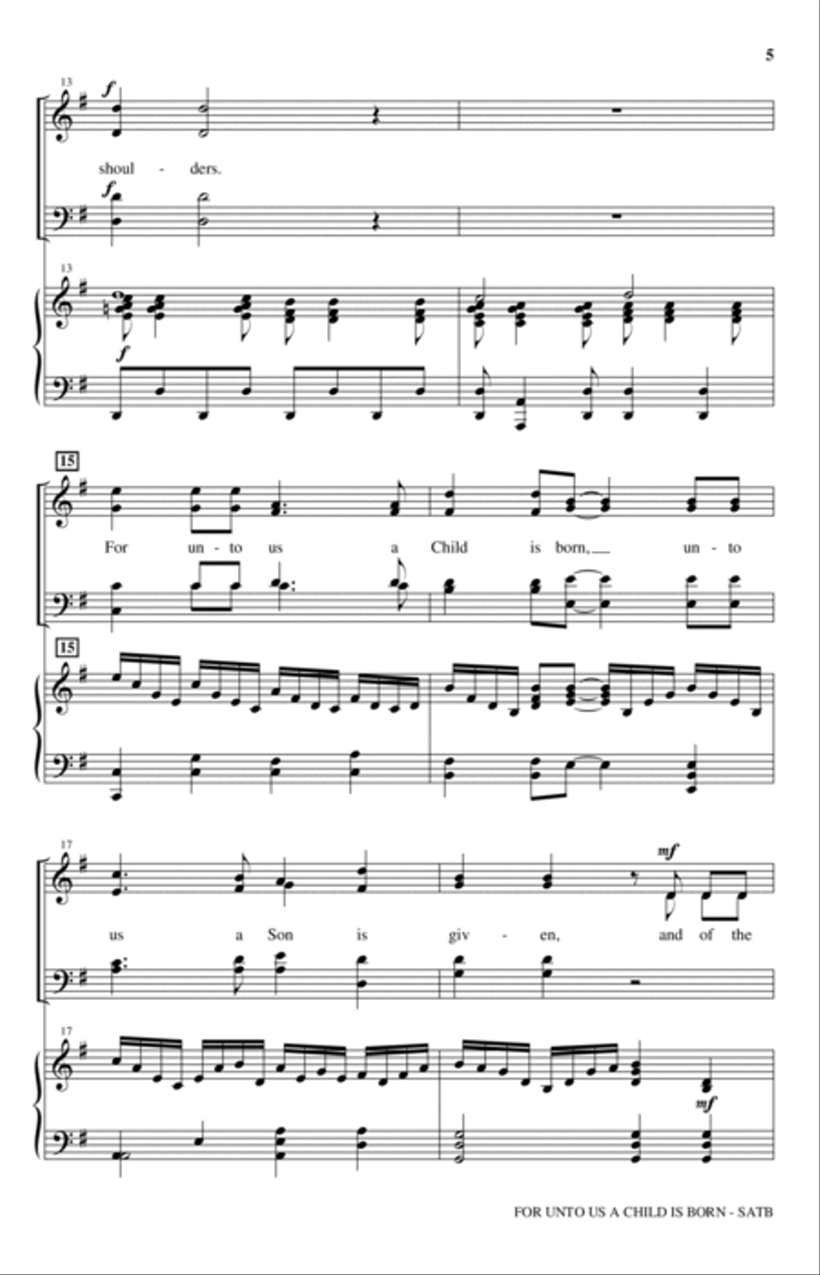 For Unto Us A Child Is Born 4-Part scores gallery preview page 3