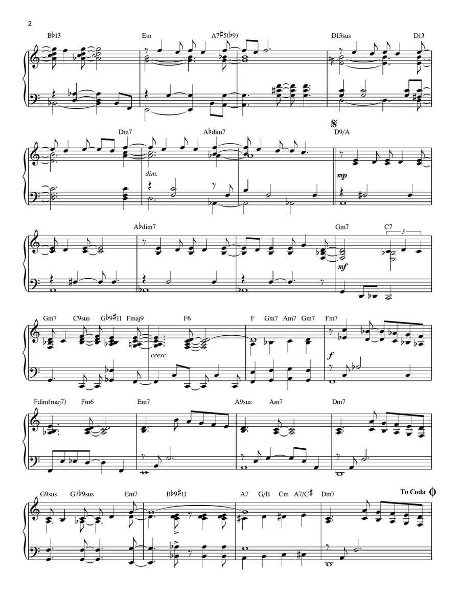 Quiet Nights Of Quiet Stars (Corcovado) (arr. Brent Edstrom) Piano Solo scores gallery preview page 2