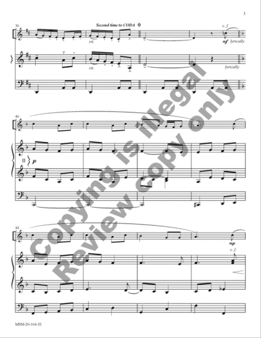 Three Carols for Oboe and Organ Oboe scores gallery preview page 10