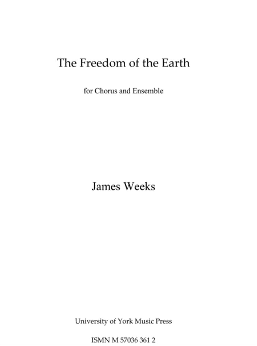 The Freedom of the Earth 4-Part scores gallery preview page 1