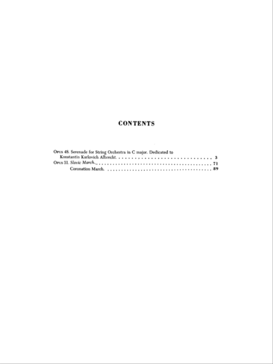 Serenade for String Orchestra in C Major, Op. 48 and Marche Slav, Op. 31 Orchestra scores gallery preview page 3