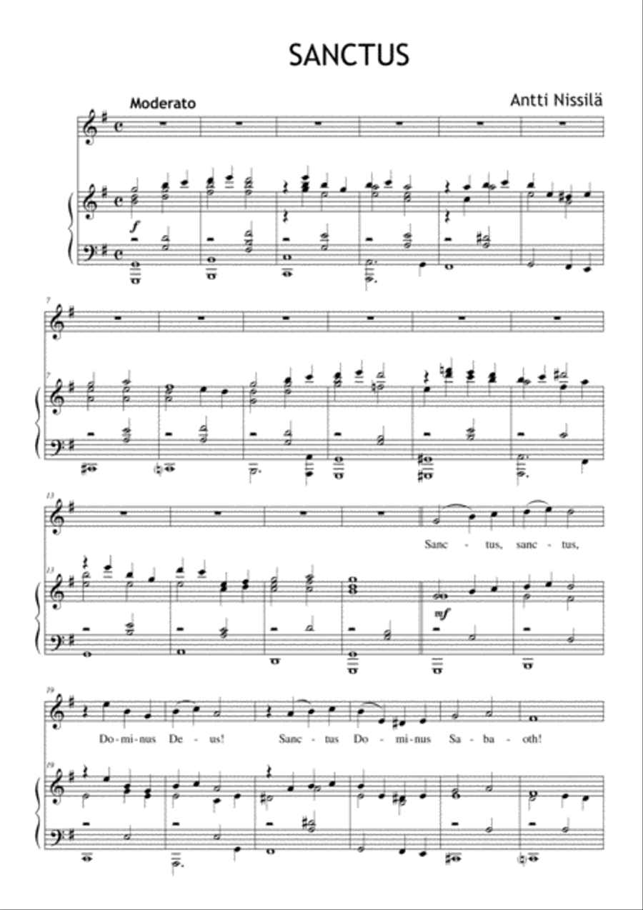 Sanctus (for high voice) Sanctus (for high voice) High Voice scores gallery preview page 1
