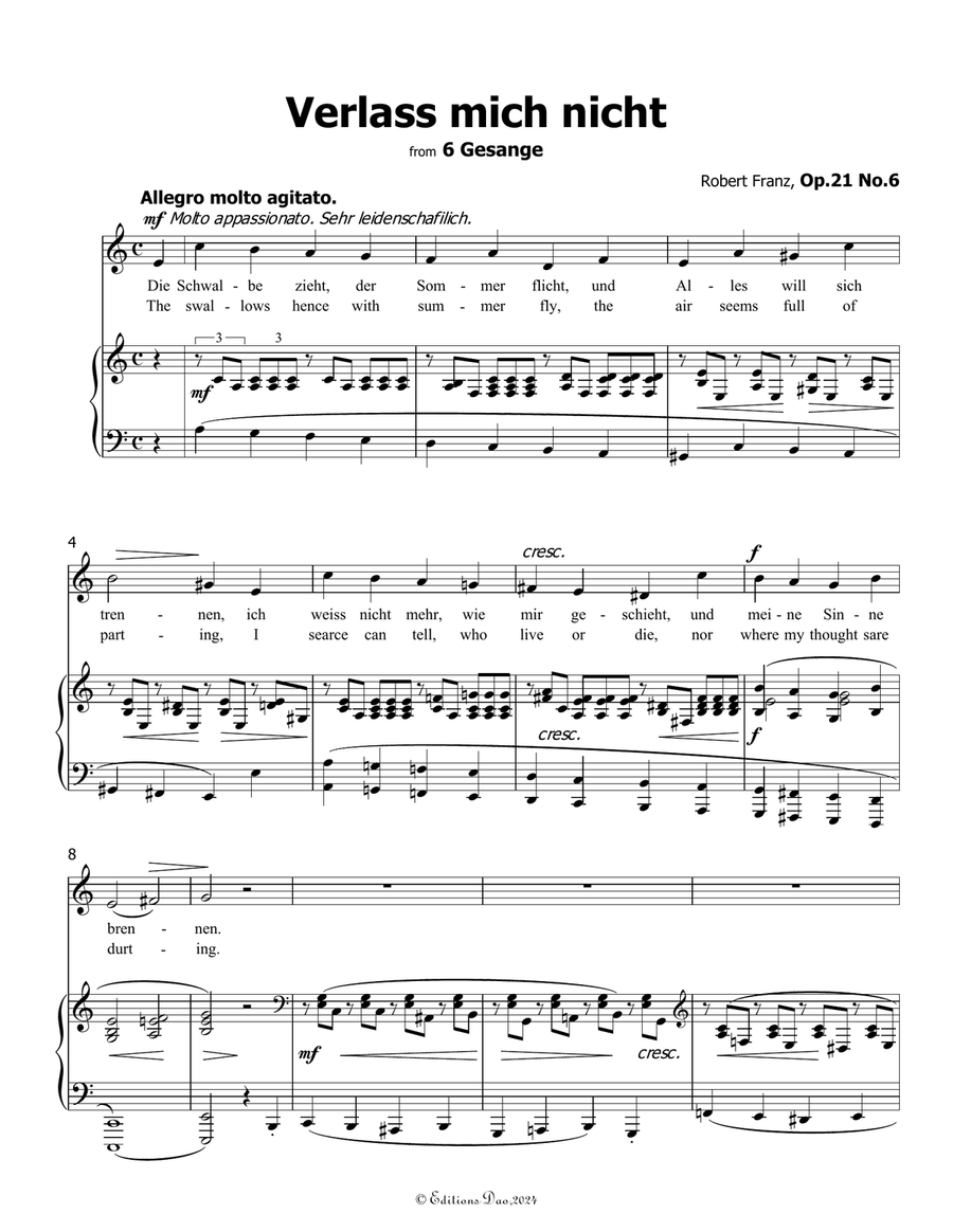 Verlass mich nicht, by Robert Franz, in a minor Voice scores gallery preview page 3