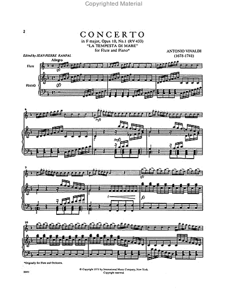 Concerto In F Major, Rv 433 La Tempesta Di Mare