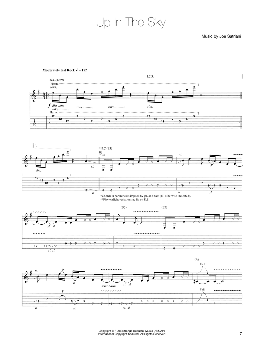 Up In The Sky Acoustic Guitar scores gallery preview page 1